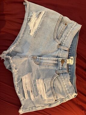 Billabong Light Blue Distressed Denim Cutoff Shorts